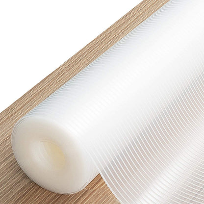 Drawer and Shelf Liner, 12IN X 10FT Non Slip Non Adhesive Cabinet Liner for Kitchen and Desk - Clear Ribbed