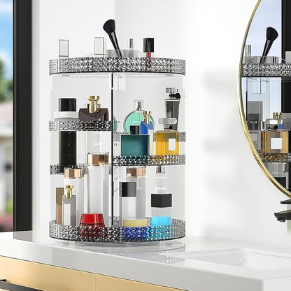 Rotating Makeup Organizer 360 Degree, 7 Layers Adjustable Storage for Cosmetics,Perfume,Plus Size, Large Capacity Cosmetic Storage Organizer Best for Bathroom,Countertop and Vanity, Gray