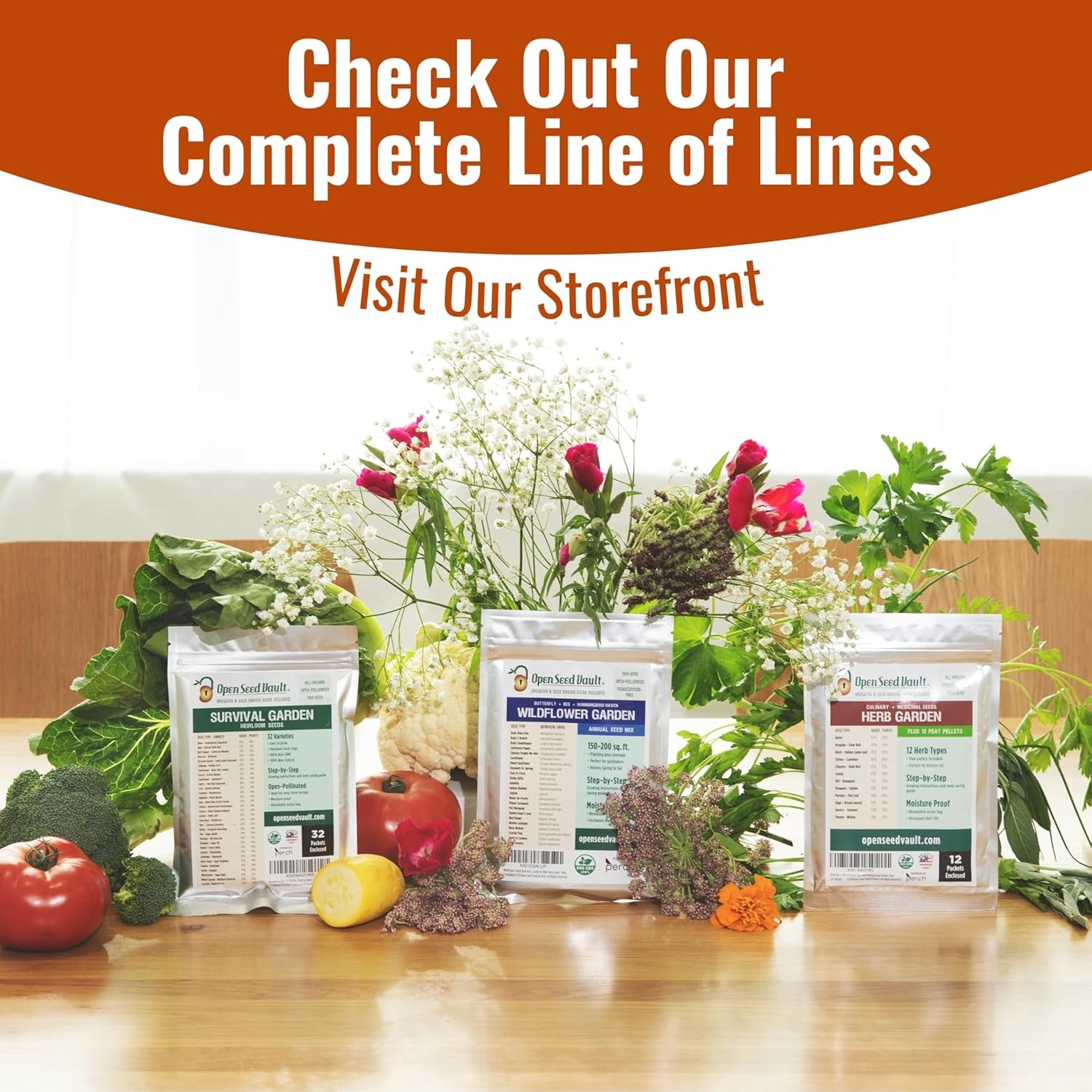 |15,000 Heirloom Seeds | 18 Seed Types | Survival Seeds | 2026 Season | Non GMO Vegetable and Fruit Seeds | Planting Outdoor & Indoor Garden
